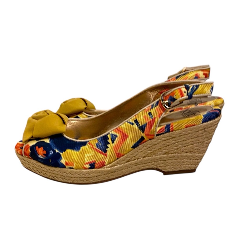 SOFFT COLORFUL PLATFORM WEDGE SANDALS WITH FLOWERS SIZE 7.5 COMFORT HEELS FUN! - Picture 7 of 16